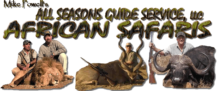 Hunt South African With All Seasons Guide Service Travel Information.