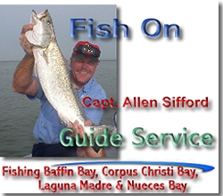 Captain Allen Sifford  Fish On Guide Service Fishing  the Baffin Bay, Corpus Christi Bay, Laguna Madre and Nueces Bay areas. 