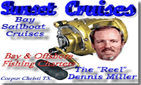 Captain Dennis Miller, Bay Cruises, Bay and Offshore Fishing Charters. Fishing Port Aransas, Corpus Christi & Baffin Bay Areas.
