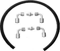 This kit gives you everything you need to route your heater hoses from your heater through the firewall to the engine.Crimped fittings provide for a clean,professional look