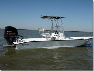 Captain Lynn Smith  Uses A 24 FT. Shallow Sport Fishing Boat, Powerd By A Yamaha 250-HP Four Stroke Suzuki SS  Outboard. 