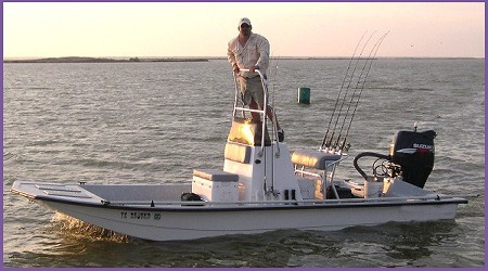 Captain Tony David with his new  21 FT. Majek shallow water boat with a 140 H.P. Suzuki Outboard